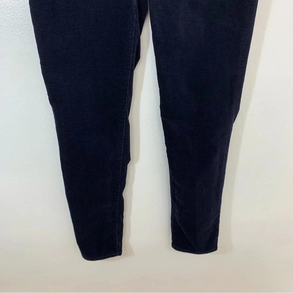 Talbots Corduroy Pants Woman Sz 8  High Waist Straight Leg Blue Pockets Stretch - Picture 3 of 12